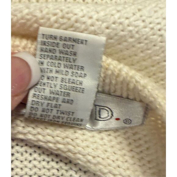 Claudia D Holiday Sweater Vest Women's XL Cream Pearl Gold Silver Beads Christma - Picture 10 of 10